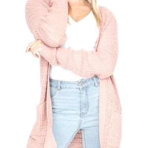 BASIC KNIT OPEN FRONT CARDIGAN